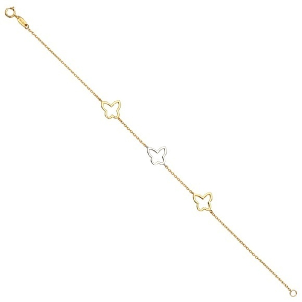 Dainty 14k Gold Butterfly Bracelet 8 inches